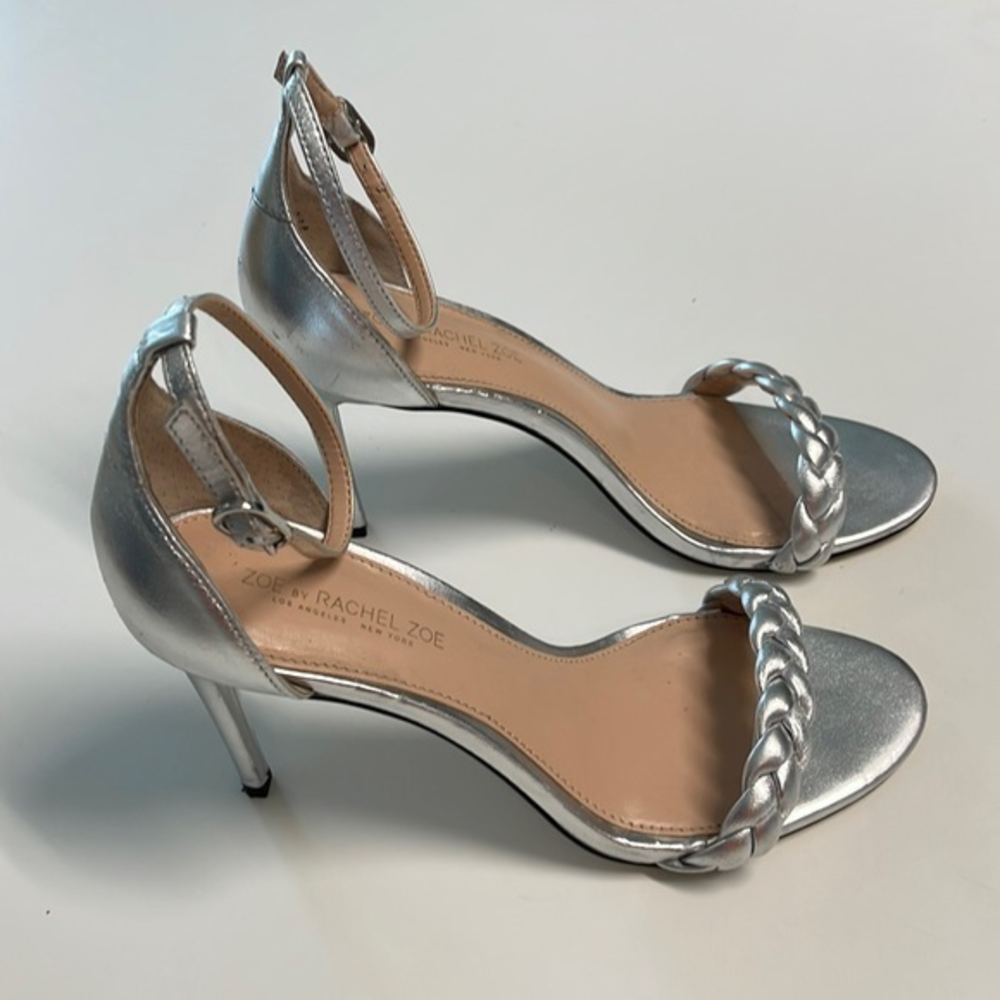 Zoe by Rachel Zoe Ella Dress Sandals Size 7.5 Silver